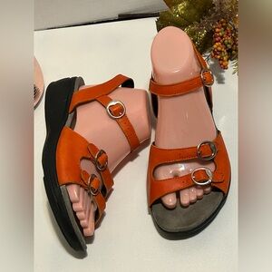 Dansko Orange Buckle Sandals